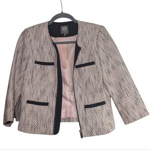 Vince Camuto Black and Cream Textured Blazer